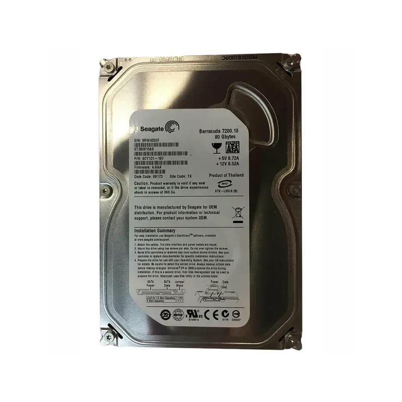 9CY131-197 - Seagate BarraCuda 7200.1 80GB 7200RPM SATA 3Gb/s 8MB Cache 3.5-inch Hard Drive