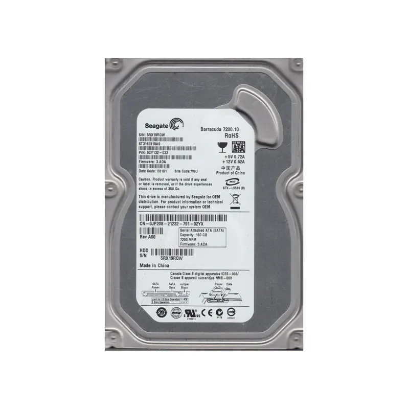 9CY132-033 - Seagate BarraCuda 7200.1 160GB 7200RPM SATA 3Gb/s 8MB Cache 3.5-inch Hard Drive