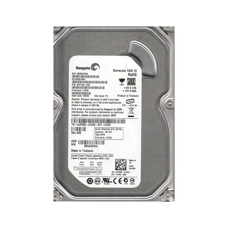 9CY132-035 - Seagate BarraCuda 7200.1 160GB 7200RPM SATA 3Gb/s 8MB Cache 3.5-inch Hard Drive