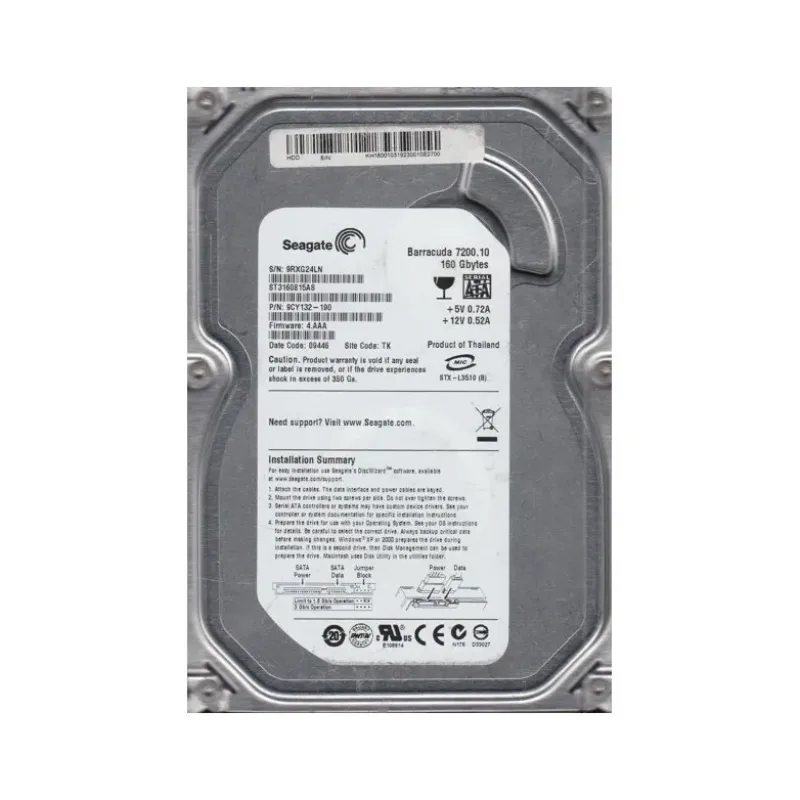 9CY132-190 - Seagate 160GB 7200RPM SATA 3Gb/s 3.5-inch Hard Drive
