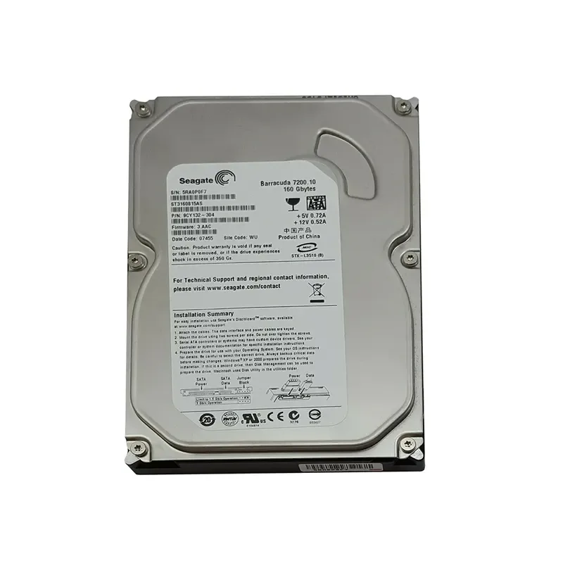 9CY132-304 - Seagate BarraCuda 7200.1 160GB 7200RPM SATA 3Gb/s 8MB Cache 3.5-inch Hard Drive