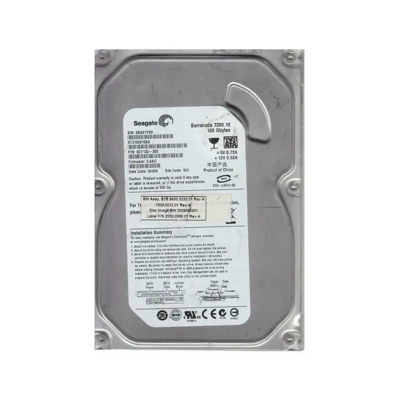 9CY132-305 - Seagate BarraCuda 7200.1 160GB 7200RPM SATA 3Gb/s 8MB Cache 3.5-inch Hard Drive