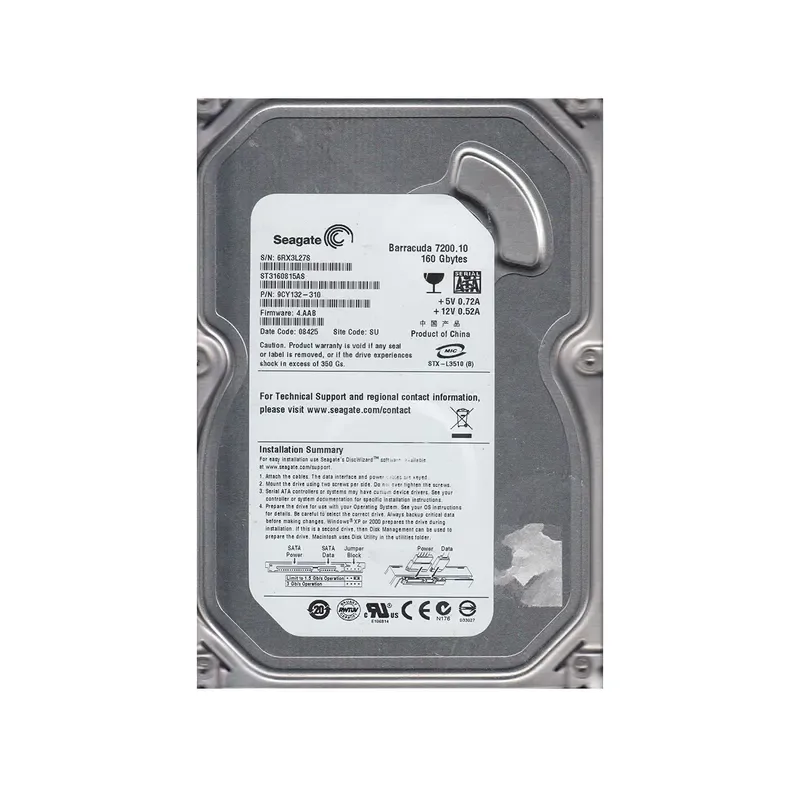 9CY132-310 - Seagate BarraCuda 7200.1 160GB 7200RPM SATA 3Gb/s 8MB Cache 3.5-inch Hard Drive
