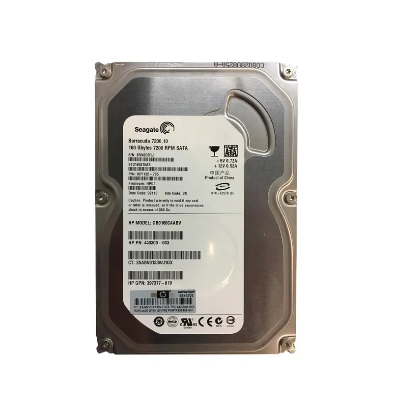 9CY132-785 - Seagate BarraCuda 7200.1 160GB 7200RPM SATA 3Gb/s 8MB Cache 3.5-inch Hard Drive