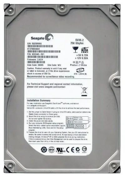 9DC048-501 - Seagate 750GB 7200RPM ATA-100 3.5-inch Hard Drive