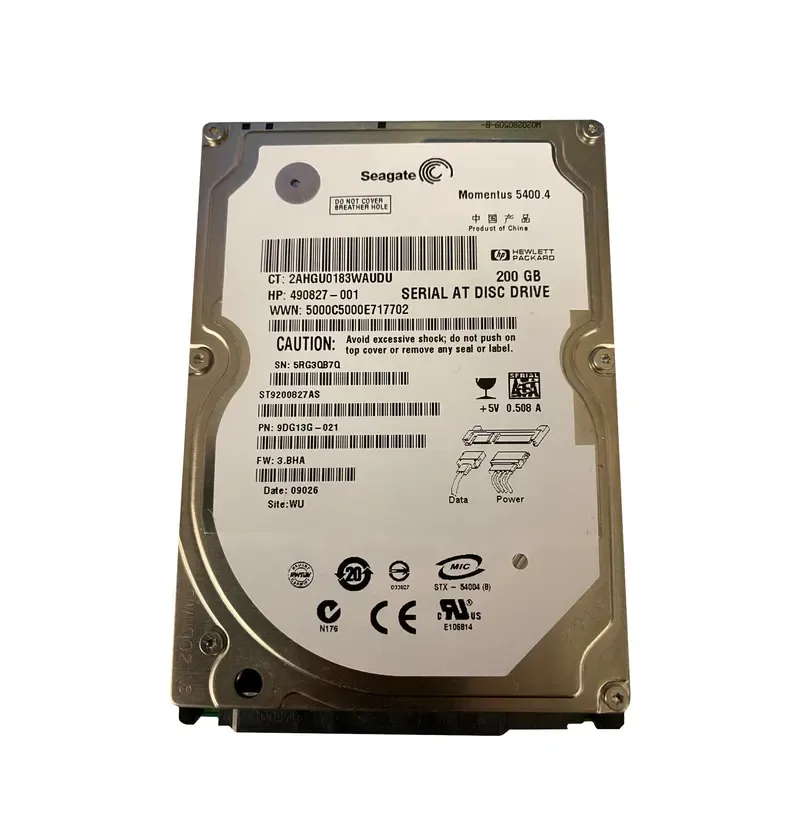 9DG13G-021 - Seagate 200GB 5400RPM SATA 3Gb/s 2.5-inch Hard Drive
