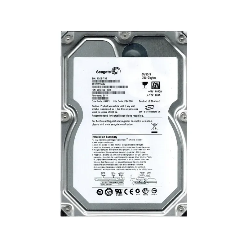 9DM156-501 - Seagate SV35.3 750GB 7200RPM SATA 3Gb/s 32MB Cache 3.5-inch Hard Drive