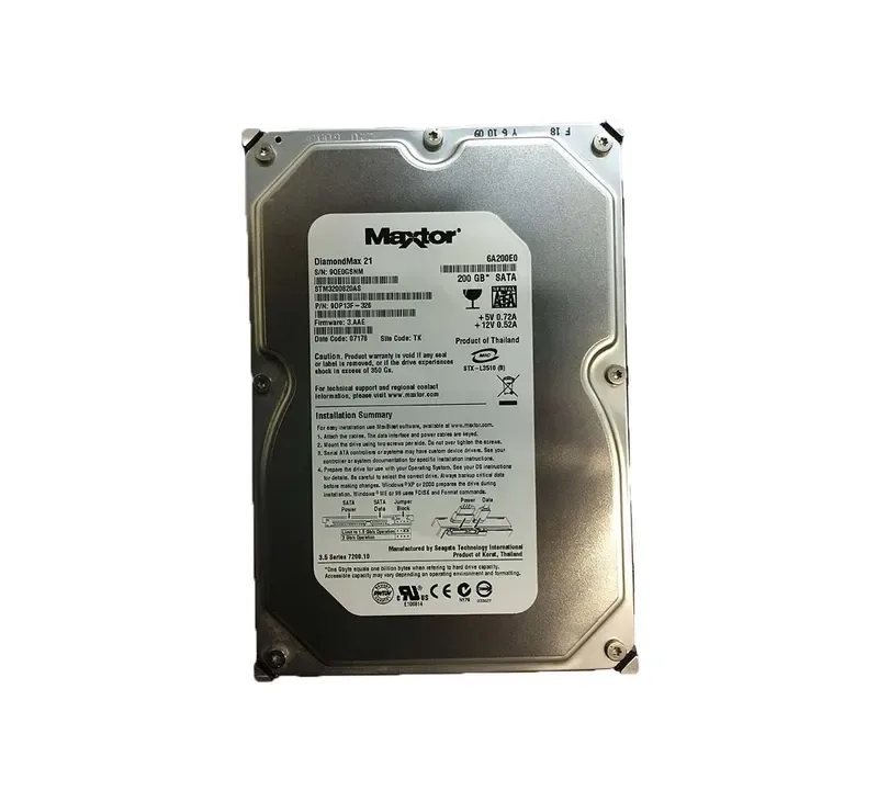 9DP13F-326 - Seagate Maxtor DiamondMax 21 200GB 7200RPM SATA 3Gb/s 8MB Cache 3.5-inch Hard Drive