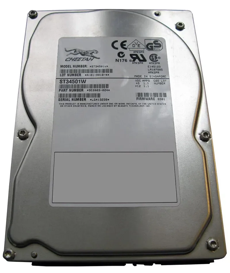 9E2003-024 - Seagate Cheetah 4LP 4.55GB 10000RPM Wide Ultra SCSI 68-Pin 512KB Cache 3.5-inch Hard Drive