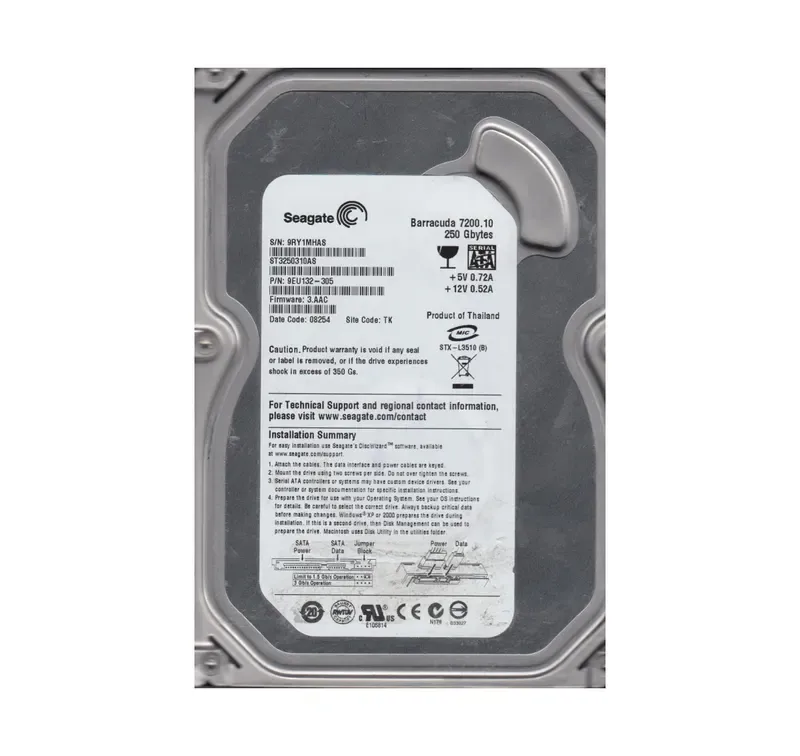 9EU132-305 - Seagate BarraCuda 7200.1 250GB 7200RPM SATA 3Gb/s 8MB Cache 3.5-inch Hard Drive