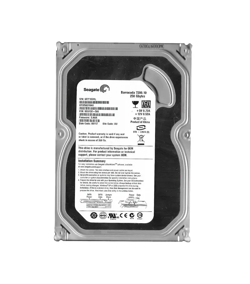9EU132-566 - Seagate BarraCuda 7200.10 250GB 7200RPM SATA 3Gb/s 8MB Cache (CE) 3.5-inch Hard Drive