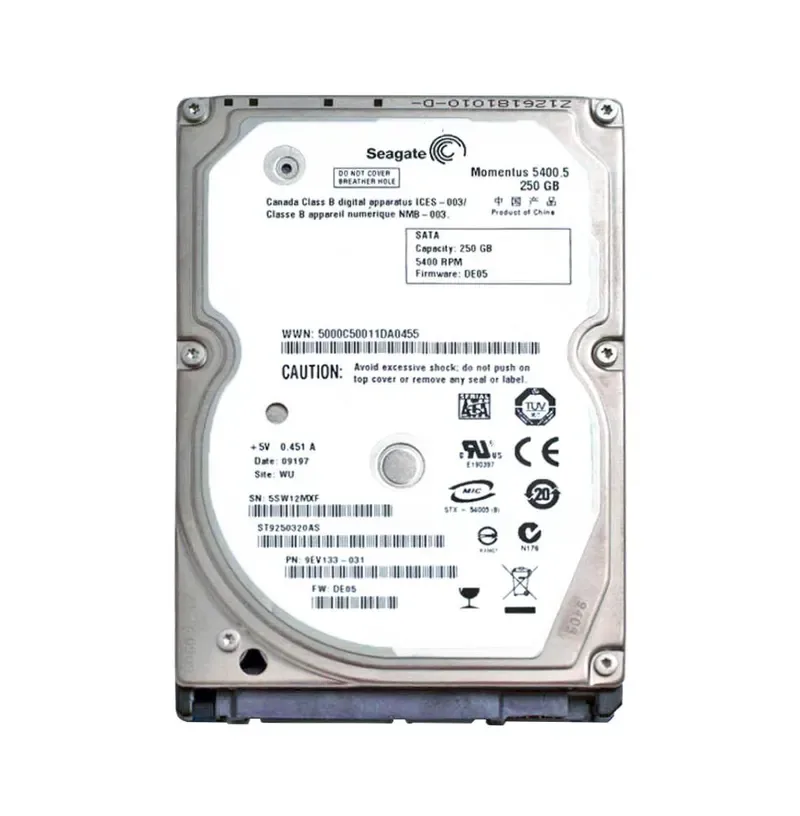 9EV133-031 - Seagate Momentus 5400.5 250GB 5400RPM SATA 3Gb/s 8MB Cache 2.5-inch Hard Drive