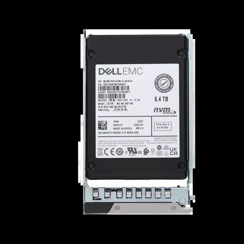 Dell 9F6Y3 Dell 09F6Y3 / 9F6Y3 6.4TB Triple-Level Cell PCI Express NVMe 4.0 Mixed Use 2.5-Inch Solid State Drive New System Pull