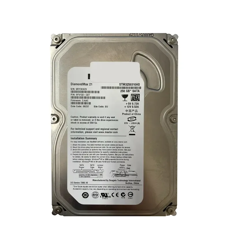 9FV132-327 - Maxtor DiamondMax 21 250GB 7200RPM SATA 3Gb/s 8MB Cache (CE) 3.5-inch Hard Drive