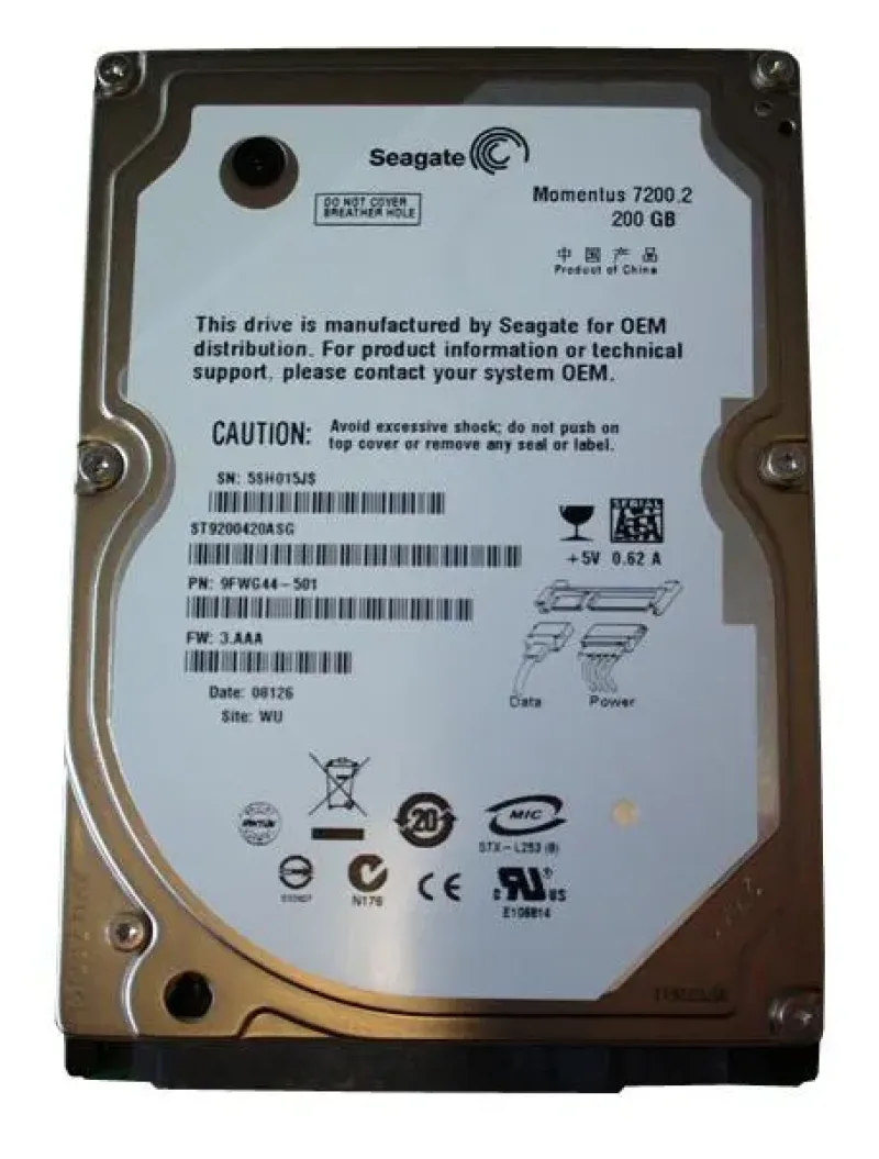 9FWG44-501 - Seagate 200GB 7200RPM SATA 3Gb/s 2.5-inch Hard Drive
