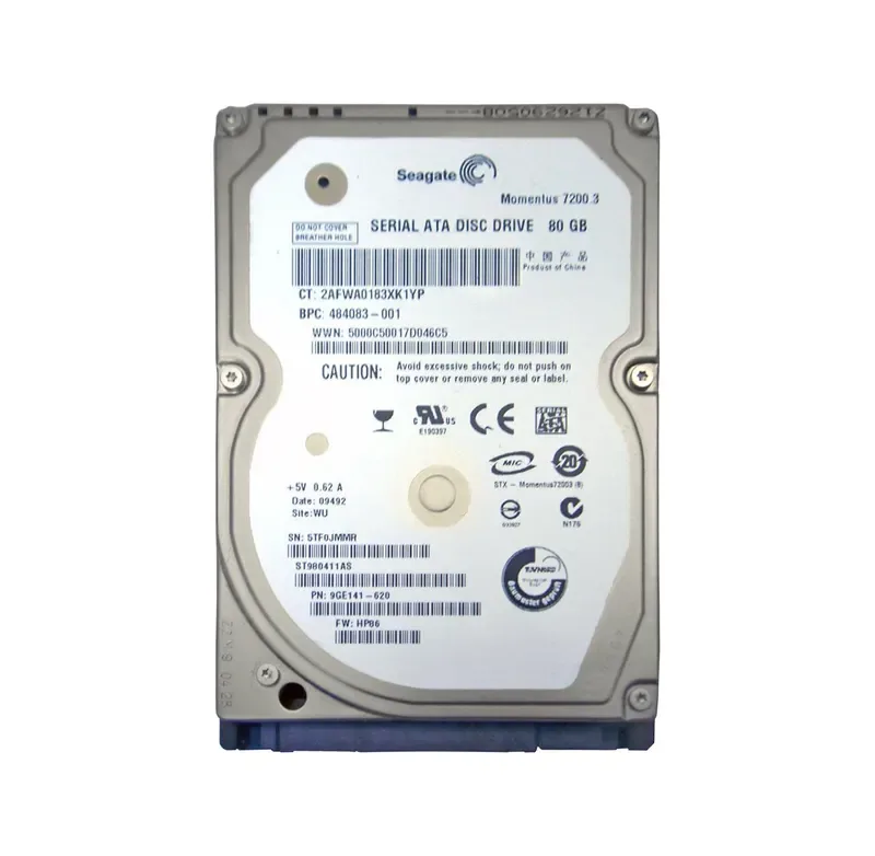 9GE141-620 - Seagate Momentus 7200.3 80GB 7200RPM SATA 3Gb/s 16MB Cache 2.5-inch Hard Drive