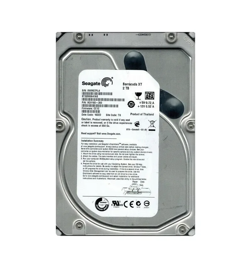 9GV168-300 - Seagate BarraCuda XT 2TB 7200RPM SATA 6Gb/s NCQ 32MB Cache (CE) 3.5-inch Hard Drive