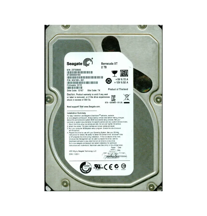 9GV168-301 - Seagate 2TB 7200RPM SATA 6Gb/s 3.5-inch Hard Drive