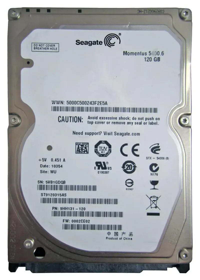 9HH131-120 - Seagate Momentus 5400.6 120GB 5400RPM SATA 3Gb/s 8MB Cache (CE) 2.5-inch Hard Drive