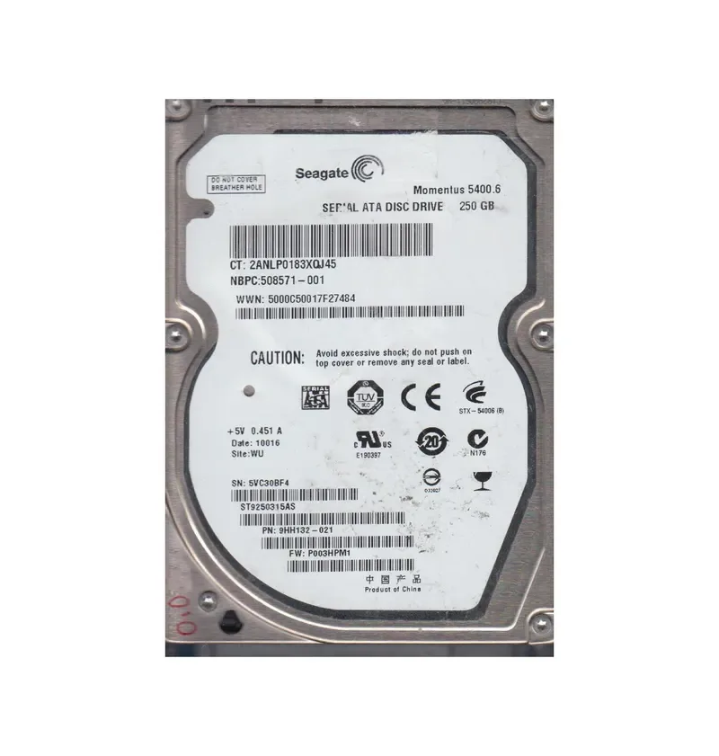 9HH132-021 - Seagate 250GB 5400RPM SATA 3Gb/s 2.5-inch Hard Drive