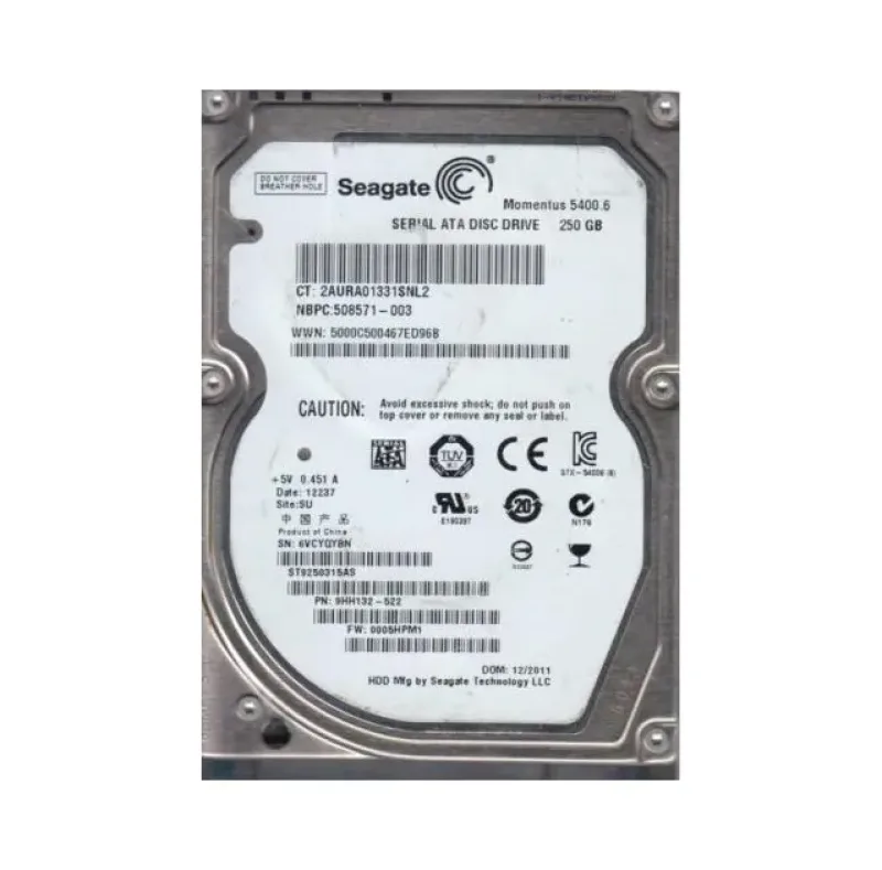 9HH132-522 - Seagate 250GB 5400RPM SATA 3Gb/s 2.5-inch Hard Drive