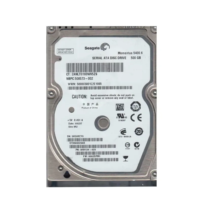9HH134-020 - Seagate 500GB 5400RPM SATA 3Gb/s 2.5-inch Hard Drive