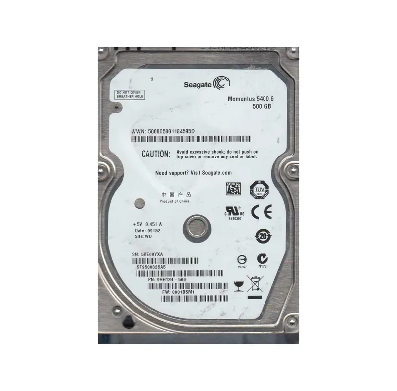 9HH134-566 - Seagate 500GB 5400RPM SATA 3Gb/s 2.5-inch Hard Drive