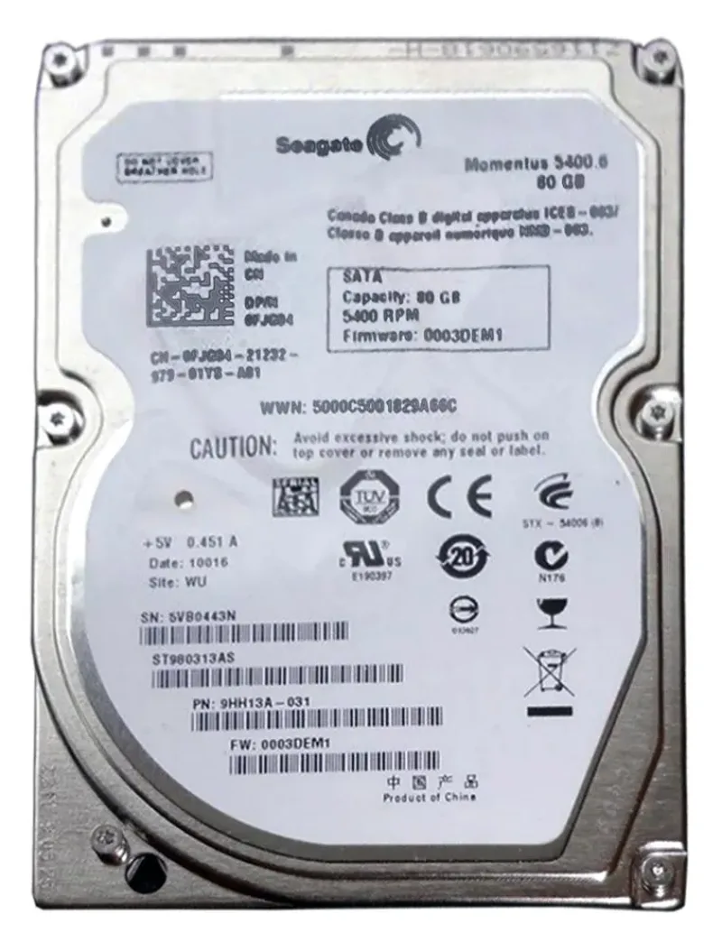 9HH13A-031 - Seagate 80GB 5400RPM SATA 3Gb/s 2.5-inch Hard Drive