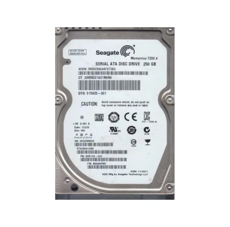 9HV142-620 - Seagate 250GB 7200RPM SATA 3Gb/s 2.5-inch Hard Drive