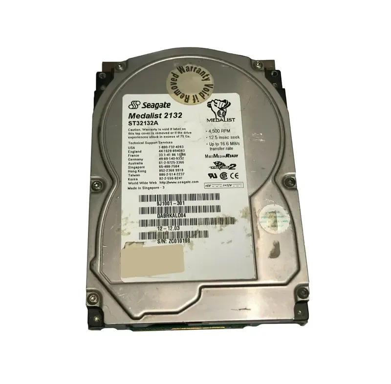 9J1001-301 - Seagate Medalist 2132 2.1GB 4500RPM IDE/ATA 128KB Cache 3.5-inch Hard Drive