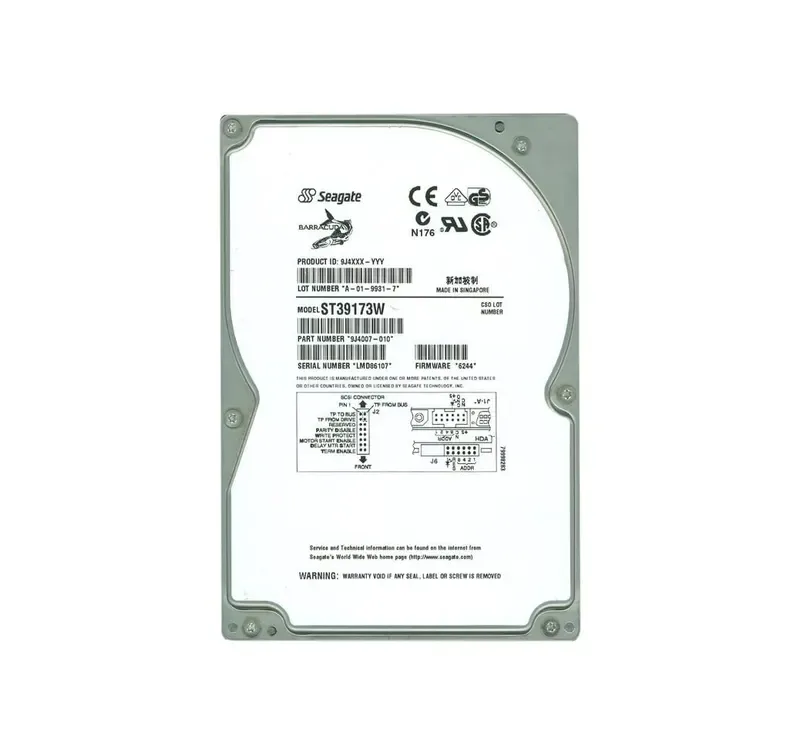 9J4007-010 - Seagate BarraCuda 9LP 9.1GB 7200RPM Wide Ultra SCSI 68-Pin 512KB Cache 3.5-inch Hard Drive