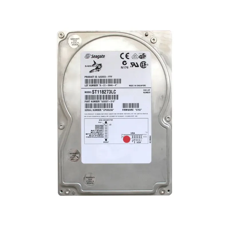 9J5007-010 - Seagate 18GB 7200RPM Wide Ultra2 SCSI 3.5-inch Hard Drive