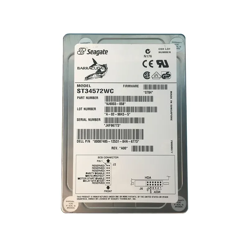 9J6003-058 - Seagate BarraCuda 4XL 4.55GB 7200RPM Wide Ultra SCSI 80-Pin 1MB Cache 3.5-inch Hard Drive