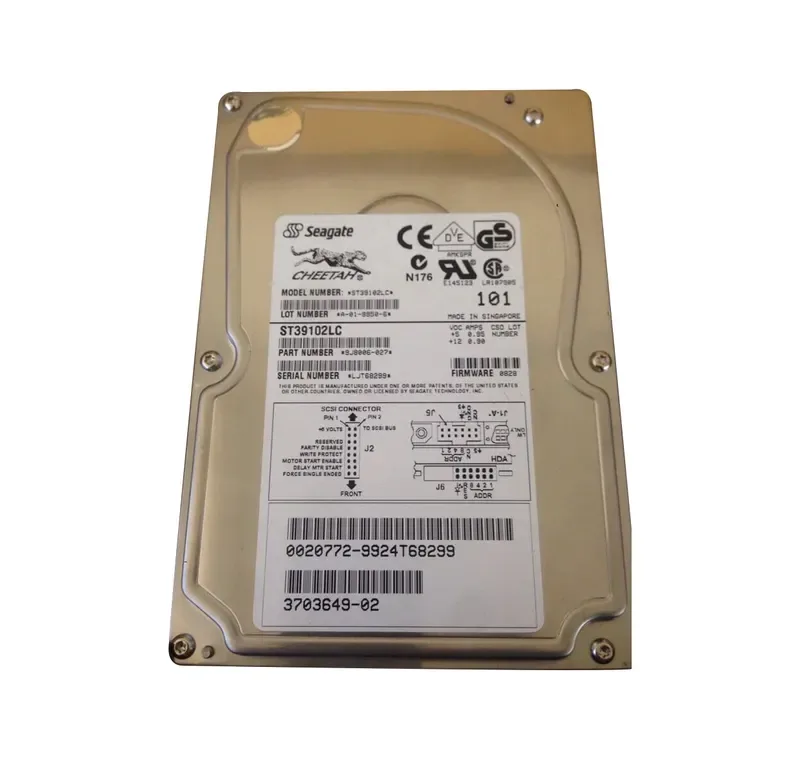 9J8006-027 - Seagate Cheetah 9.1GB 10000RPM Wide Ultra2 SCSI 80-Pin 1MB Cache 3.5-inch Hard Drive