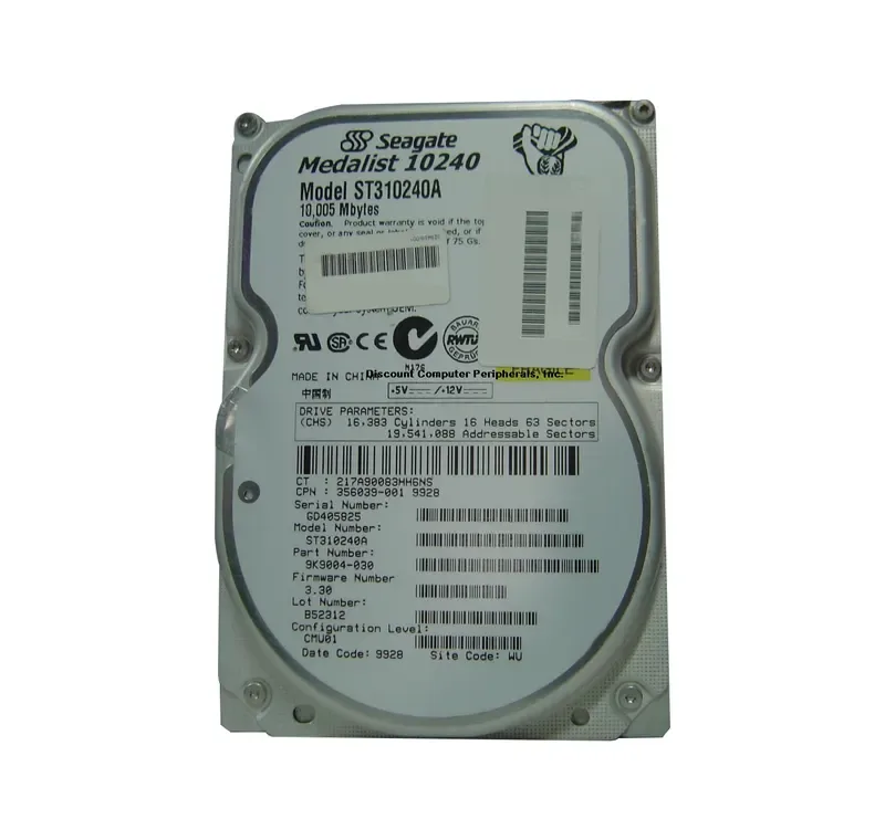 9K9004-030 - Seagate Medalist 10240 10.2GB 5400RPM ATA-33 128KB Cache 3.5-inch Hard Drive