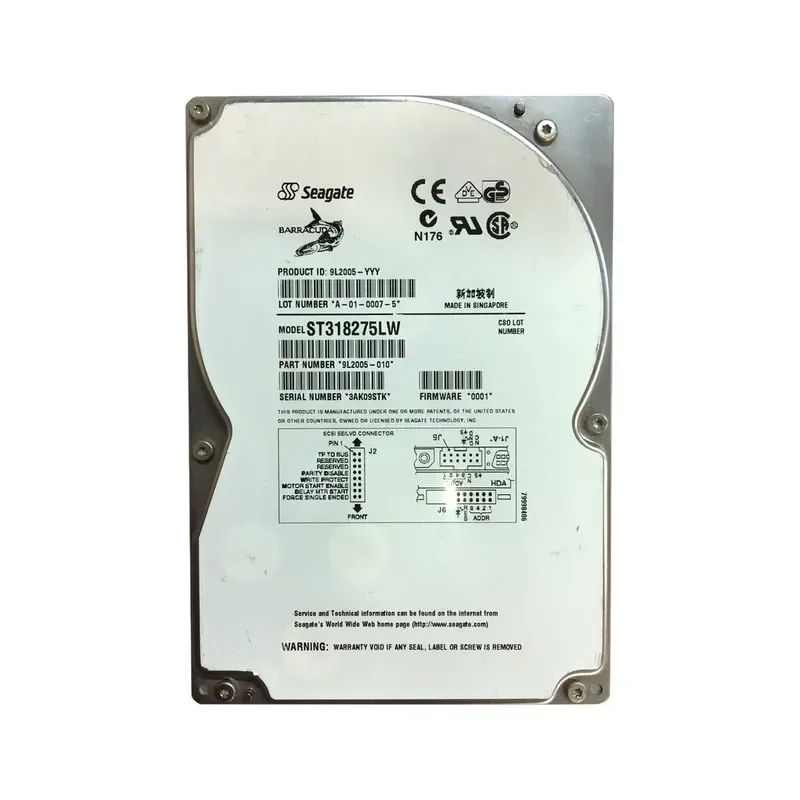 9L2005-010 - Seagate BarraCuda 18LP 18.2GB 7200RPM Wide Ultra2 SCSI 68-Pin 1MB Cache 3.5-inch Hard Drive