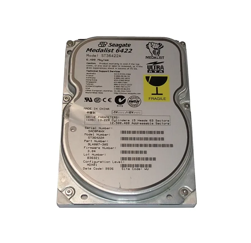 9L4007-305 - Seagate Medalist 6422 6.4GB 5400RPM ATA-33 256KB Cache 3.5-inch Hard Drive