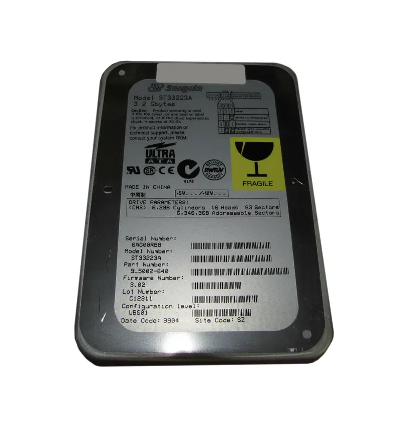 9L5002-640 - Seagate Medalist 4323 3.2GB 4500RPM IDE Ultra ATA/33 (ATA-4) 128KB Cache (CE) 3.5-inch Hard Drive