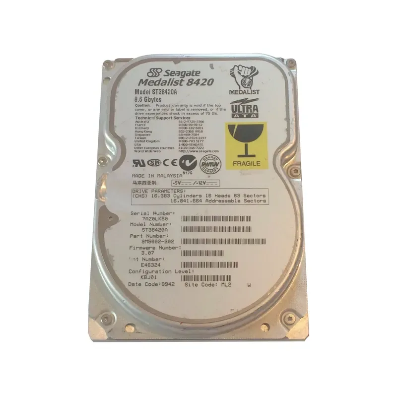 9M5002-302 - Seagate Medalist 8420 8.6GB 5400RPM ATA-33 512KB Cache 3.5-inch Hard Drive