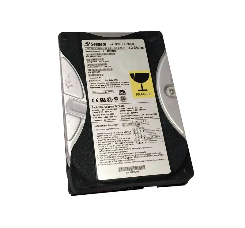 9M9002-305 - Seagate U4 Series 4.3GB 5400RPM IDE Ultra ATA/66 (ATA-5) 256KB Cache (CE) 3.5-inch Hard Drive