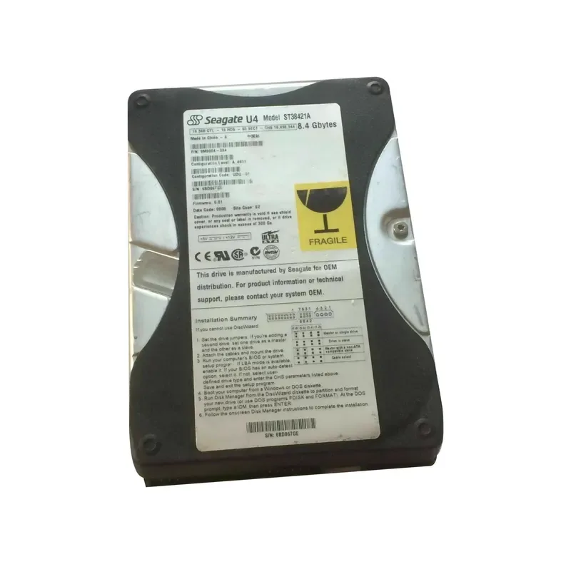 9M9004-034 - Seagate U4 8.4GB 5400RPM ATA-66 256KB Cache 3.5-inch Hard Drive
