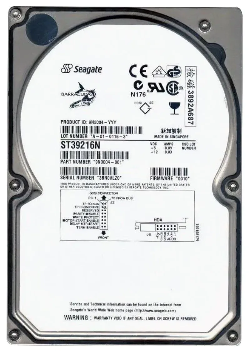 9N3004-001 - Seagate 9GB 7200RPM Ultra2 SCSI 3.5-inch Hard Drive