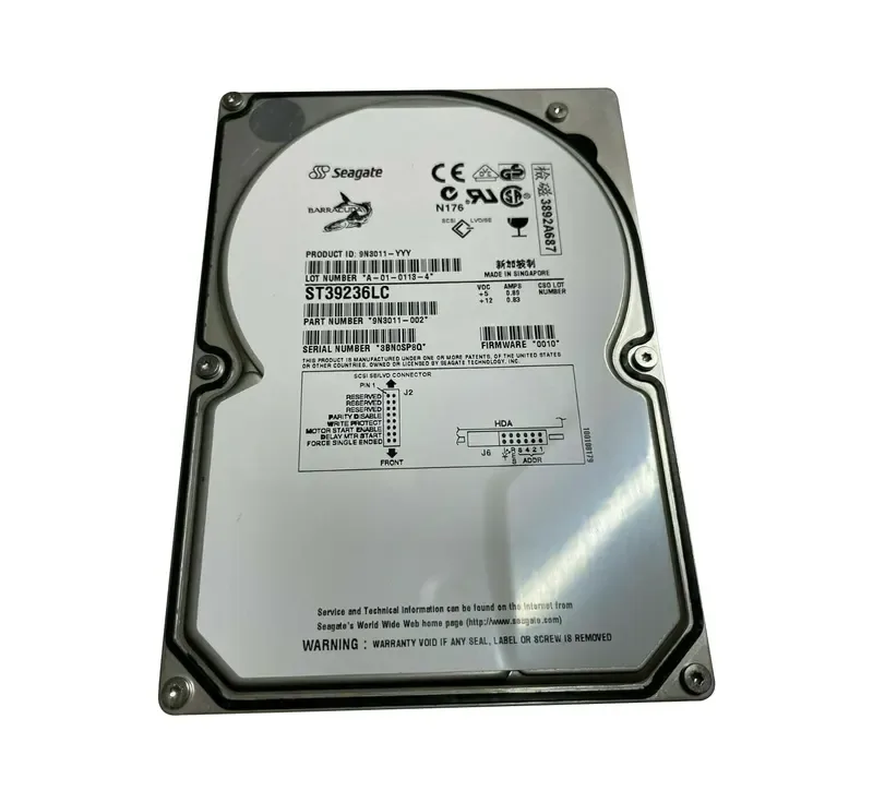 9N3011-002 - Seagate BarraCuda 18XL 9.2GB 7200RPM Ultra160 SCSI 80-Pin 1MB Cache 3.5-inch Hard Drive
