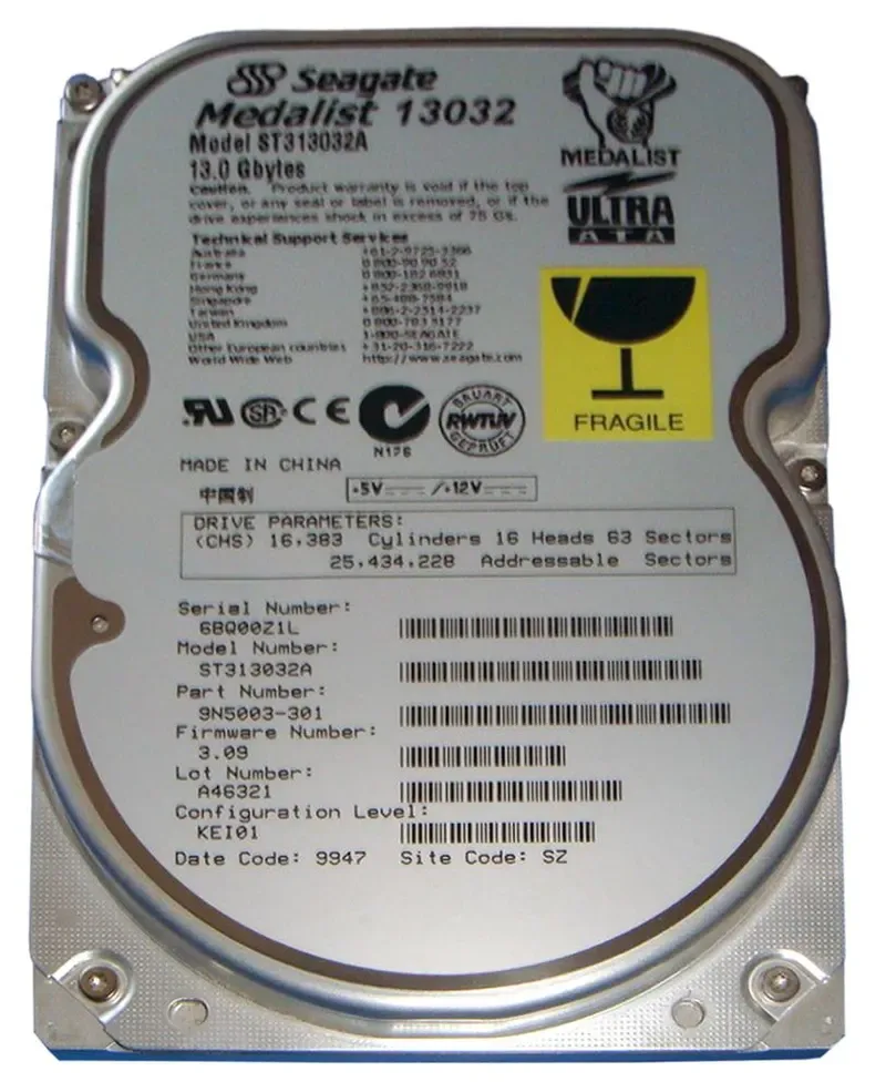 9N5003-301 - Seagate Medalist 13032 13GB 5400RPM ATA-66 512KB Cache 3.5-inch Hard Drive