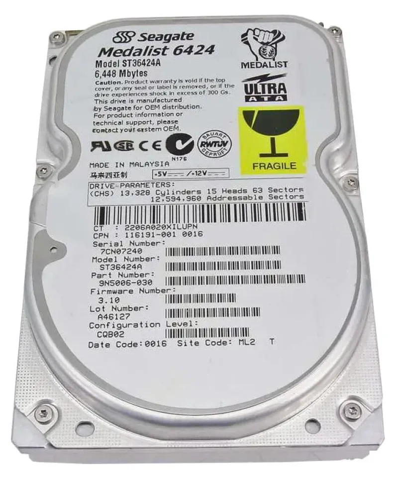 9N5006-030 - Seagate Medalist 6424 6.4GB 5400RPM ATA-33 128KB Cache 3.5-inch Hard Drive