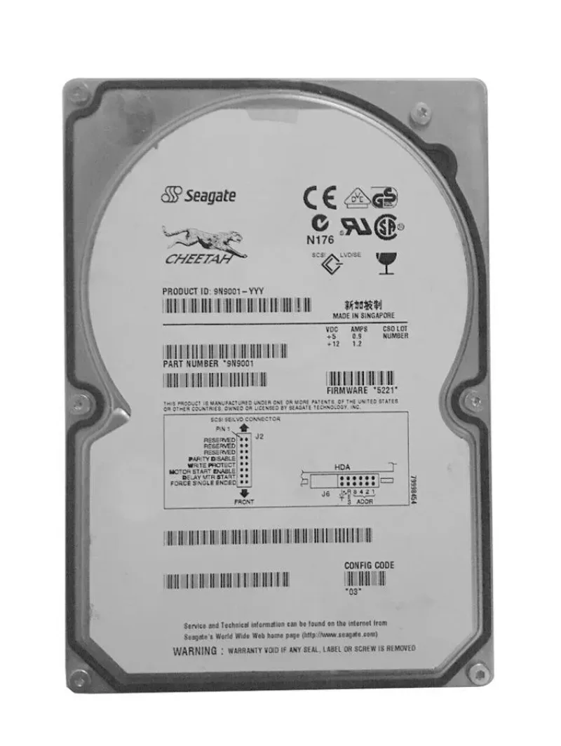 9N9001-034 - Seagate Cheetah 18XL 18.4GB 10000RPM Ultra160 SCSI 80-Pin 4MB Cache (CE) 3.5-inch Hard Drive