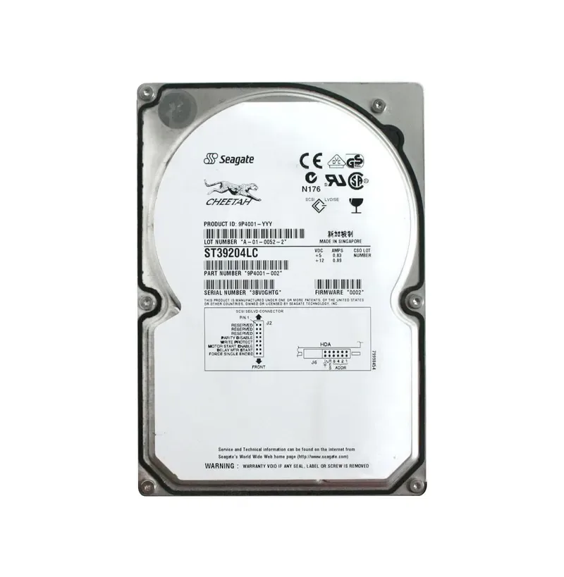 9P4001-002 - Seagate Cheetah 18XL 9.1GB 10000RPM Ultra160 SCSI 80-Pin 4MB Cache 3.5-inch Hard Drive