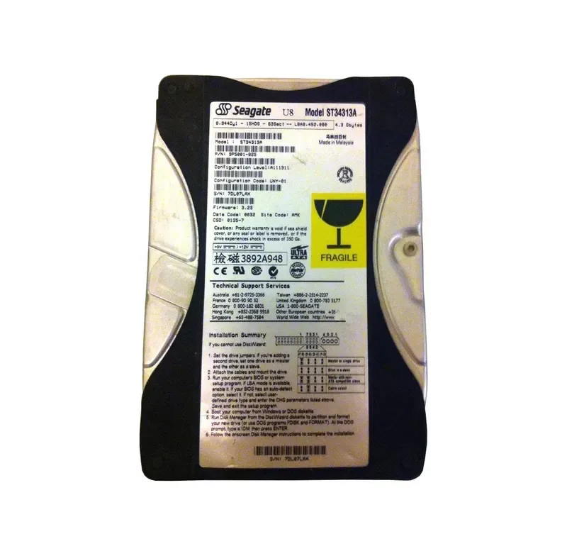 9P5001-825 - Seagate U8 4.3GB 5400RPM ATA-66 512KB Cache 3.5-inch Hard Drive