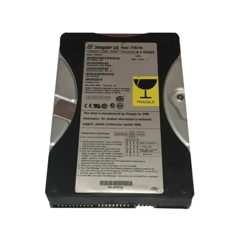 9P5002-003 - Seagate U8 Series 8.4GB 5400RPM IDE Ultra ATA/66 (ATA-5) 512KB Cache (CE) 3.5-inch Hard Drive
