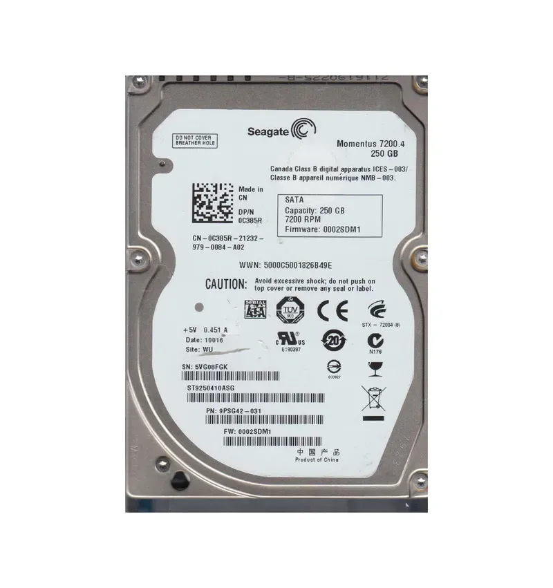 9PSG42-031 - Seagate 250GB 7200RPM SATA 3Gb/s 2.5-inch Hard Drive